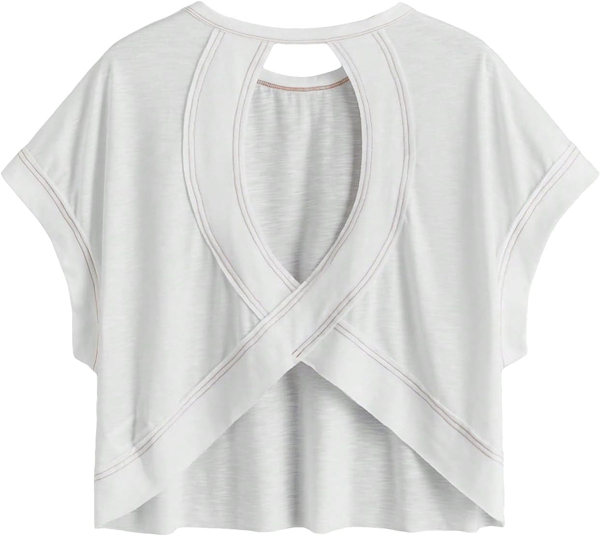 **SOLY HUX Women's Open Back Workout Tee - Casual Athletic Short Sleeve Gym Shirt**