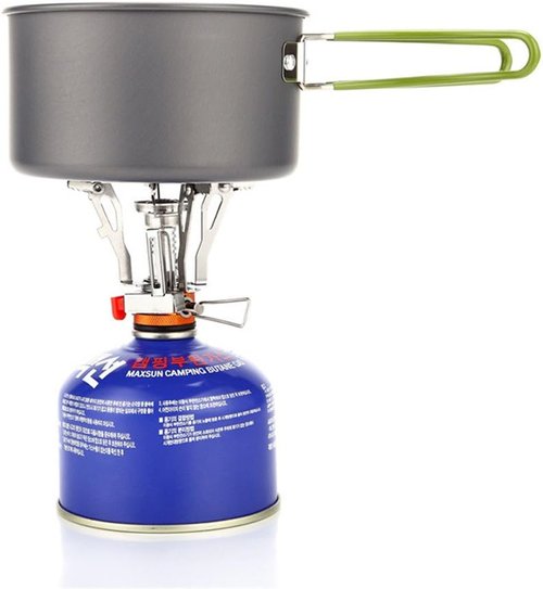 AOTU Portable Camping Stove - Wind-Resistant Backpacking Stove with Piezo Ignition | Stable Support for Outdoor Cooking