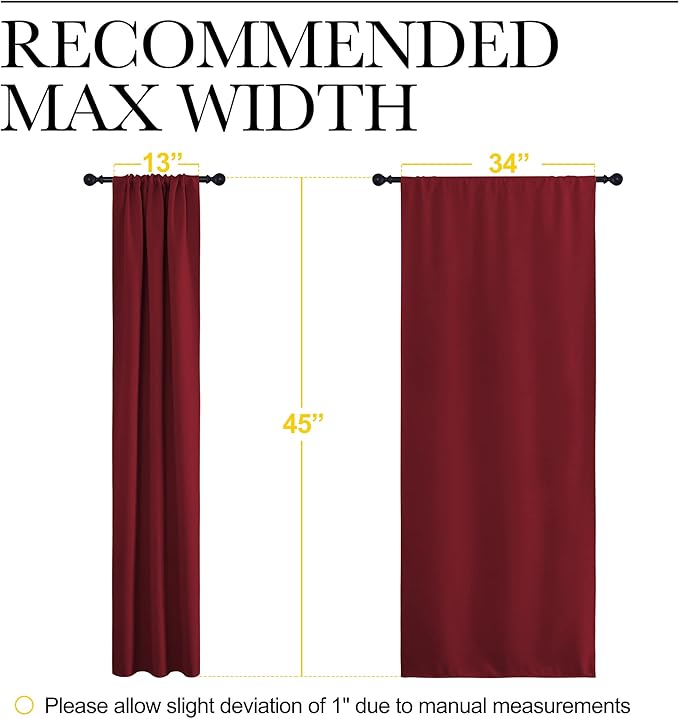 NICETOWN Christmas Burgundy Curtains Blackout Drape Panels