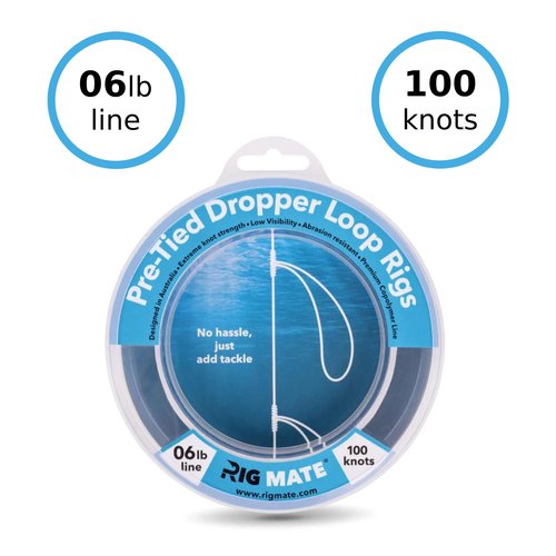6 lb Pre-Tied Dropper Loop Rigs. Fishing Line Spool. Loops 18 Inches Apart with 5.5 Inch Loop Size. Perfect for Saltwater & Freshwater Fishing. Perfect for Snapper & Other Bottom Feeding Fish.