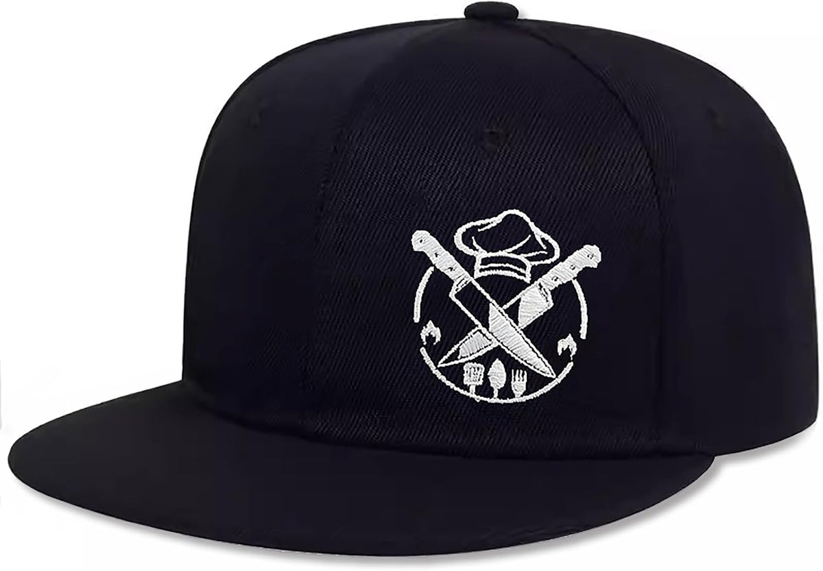 Skiennix Skull Baseball Cap - Embroidered Flat Bill Snapback Hat for Men & Women - Black Trucker Style