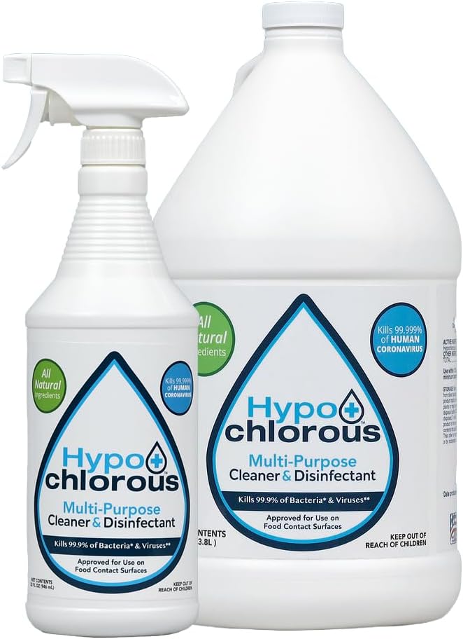 Hypochlorous Acid Spray For Home 32oz - Cleaner & Disinfectant – Safe for Kids & Pets – Multi-Purpose Hypochlorous Acid Cleaner – Eco-Friendly HOCl Spray