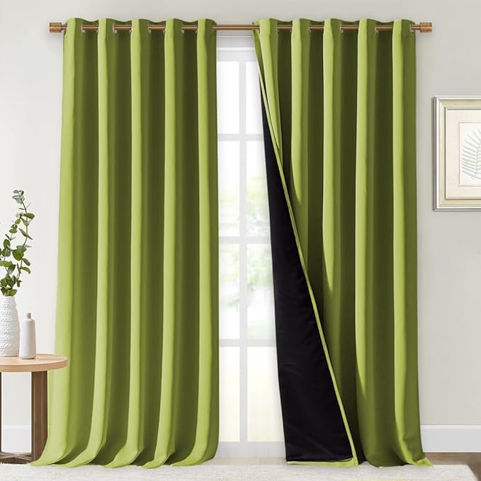 NICETOWN Full Shading Curtains for Windows, Fresh Green, 70 inches W x 95