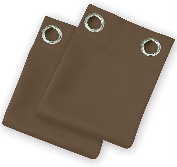 LEMOMO Brown Thermal Blackout Curtains/38 x 84 Inch/Set of 2 Panels Room