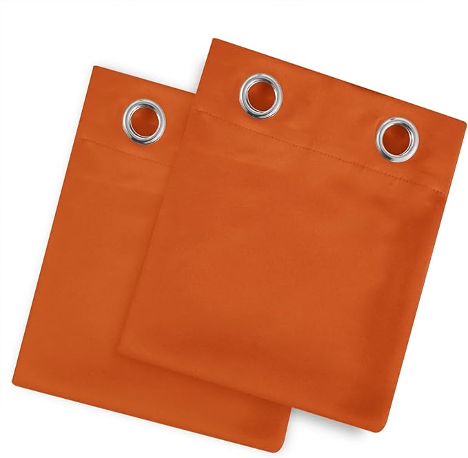 LEMOMO Blackout Curtains 52 x 120 Inch Long Orange Curtains Set of 2 Panels