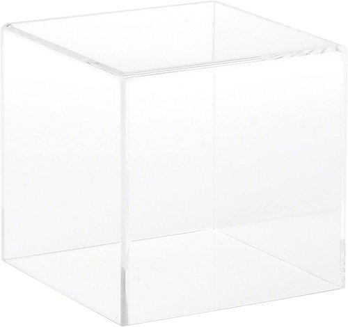 4x4 Clear Acrylic Display Case with Black Base - Premium Showcase for Collectibles