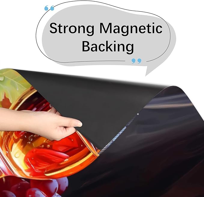 Dishwasher Magnet Cover Painting Wine Glass Fruit Reusable Dishwasher Magnetic Cover Sticker Decorative Dish Washer Door Cover Panel for Home Kitcen Appliance, 21x26 in