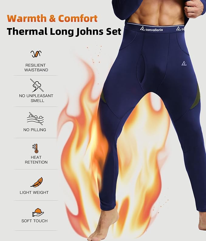 CL convallaria Thermal Underwear Long Johns Set Mens Winter Gift Hunting Gear Sport Base Layer Bottom Top