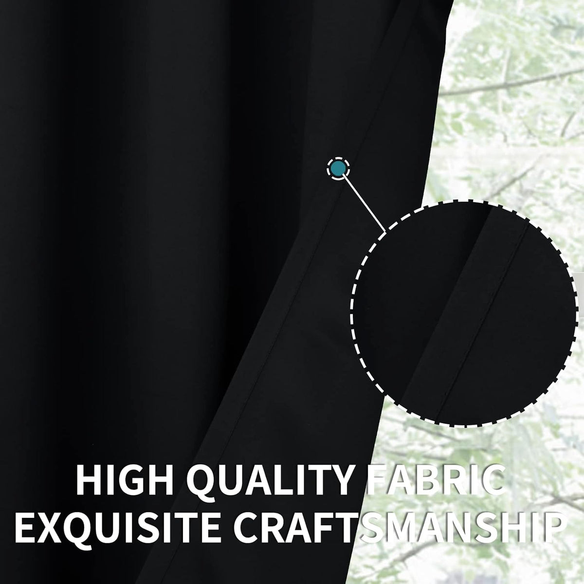 BGment Black Blackout Curtains 90 Inch Long for Bedroom 2 Panels - Room Darkening Drapes Thermal Insulated with Rod Pocket Heat Blocking for Summer Living Room, 52 X 90 Inch