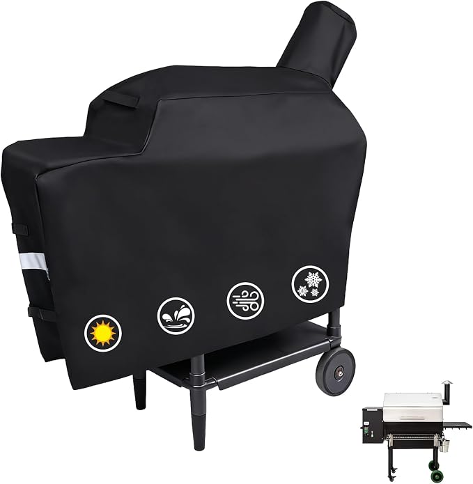 Utheer Grill Cover for Green Mountain Grill Daniel Boone Choice Grill, Heavy Duty 600D Waterproof Fabric Grill Cover for GMG-3001, Black