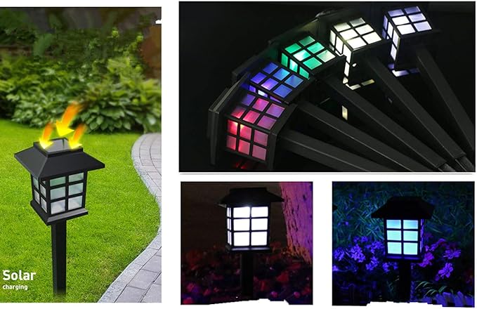 Outdoor Solar Pathway Lights Waterproof 2-Packs Outside LED Decorative Lights Landscape Lighting for Yard Patio Driveway Garden (Blue)