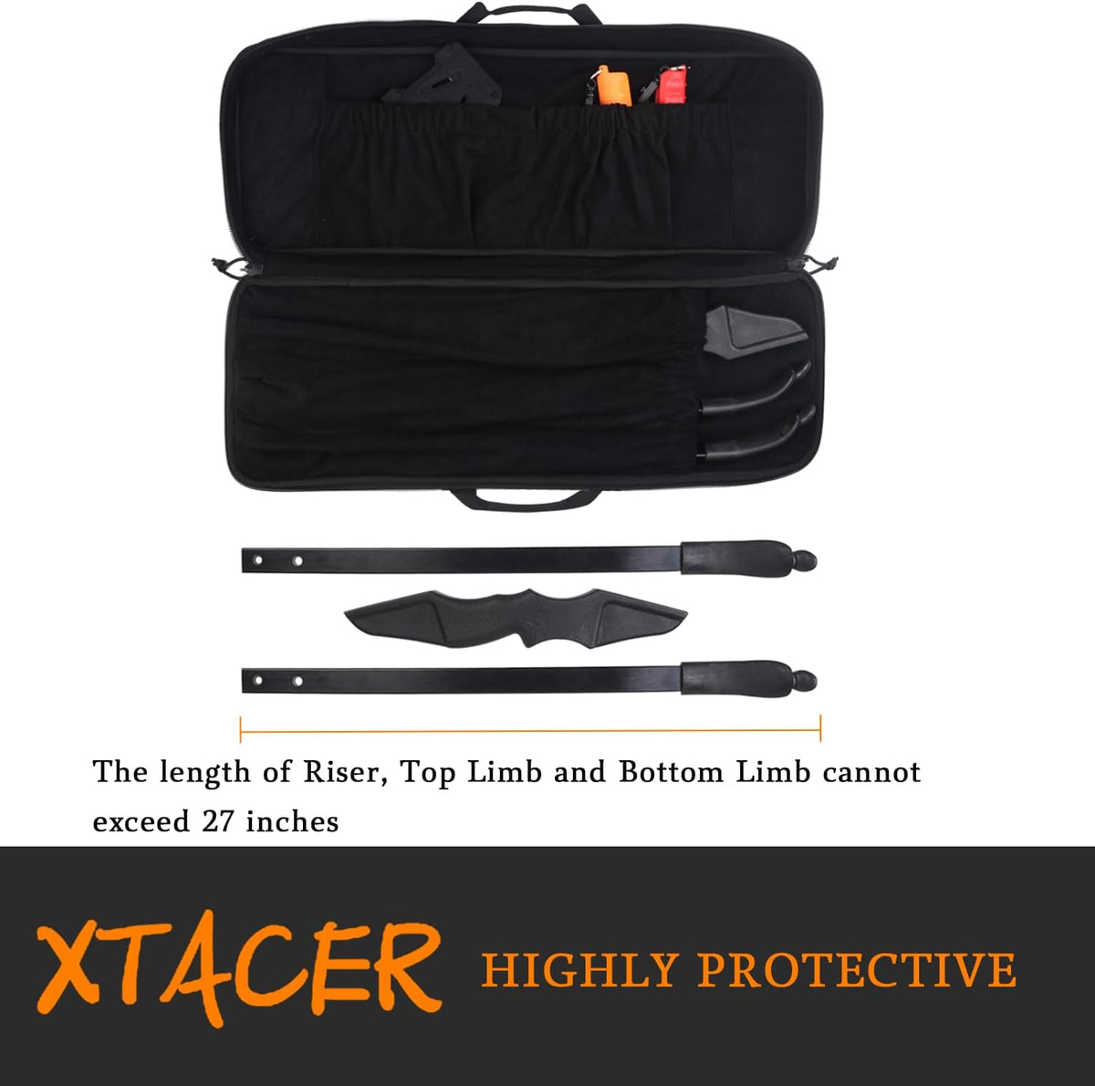 XTACER Tactical Bow Case - Fully Padded MOLLE Recurve Takedown Bow Storage | Durable Protection