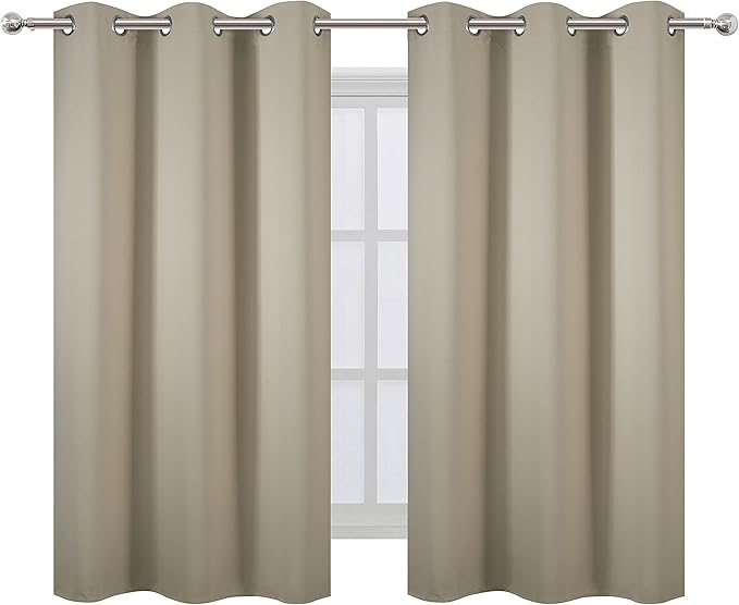 LEMOMO Beige Thermal Blackout Curtains/38 x 54 Inch/Set of 2 Panels Room