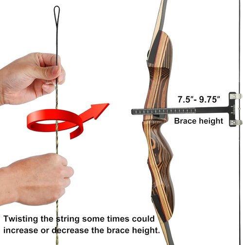 Deerseeker Archery Bow String Replacement - Dacron Bowstring with Finger Protector & Nock Points | 12-16 Strands for 48-70 Inch Recurve & Longbow