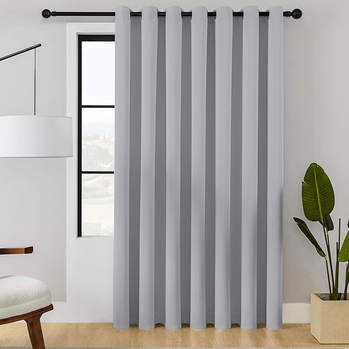 ChrisDowa Room Divider Curtain 108 Inches Long, Wide Blackout Sliding Door