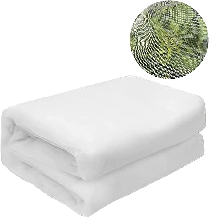 10X50Ft Garden Netting Pest Barrier – Ultra Fine Mesh Netting Plant Covers & Row Cover, Protects Vegetables, Fruits, Flowers from Mosquitoes, Insects, Birds, Deer & Squirrels