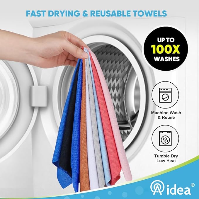 AIDEA Microfiber Cleaning Cloth Roll, 55 Sheets, Pink Towel, Microfiber Towels for Cars, Reusable Paper Towels, Shop Rags Washable, Cleaning Rags for Automotive, House, Kitchen, Cleaning Supplies11??9"