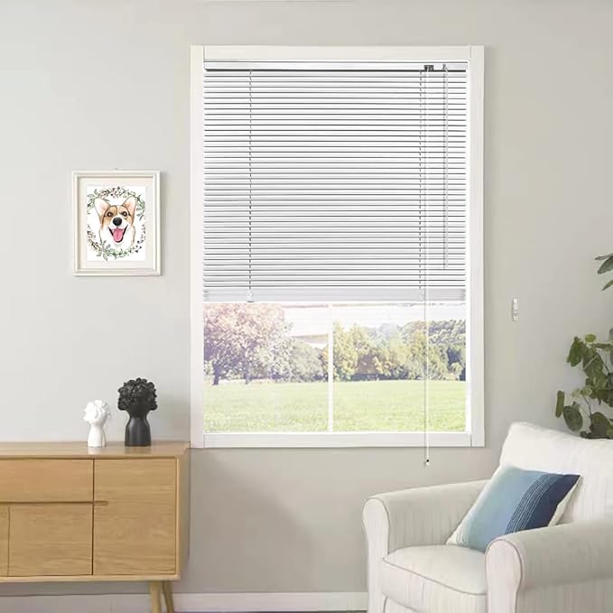 YIIBAII Mini Blinds Suitable for 37" W x 64" H Windows 1" Aluminum Horizontal