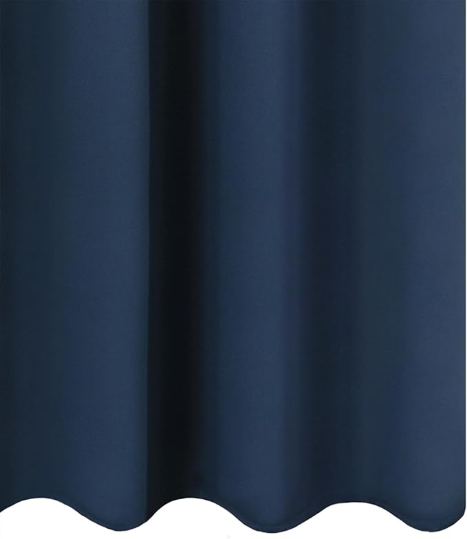 LEMOMO Blackout Curtains 66 x 54 Inch Long Navy Blue Curtains Set of 2 Panels