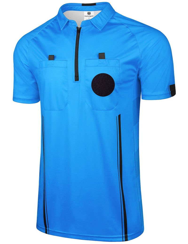 FitsT4 Sports Pro Soccer Referee Jersey Short Sleeve Ref Shirts Blue XX-Large