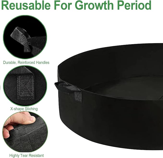 ZtohPyo 50 Gallon Plant Grow Bags, Large Fabric Raised Garden Bed with Handles, Durable Garden Beds Planters Aeration Gardening Container to Grow Vegetables for Outdoor Plants