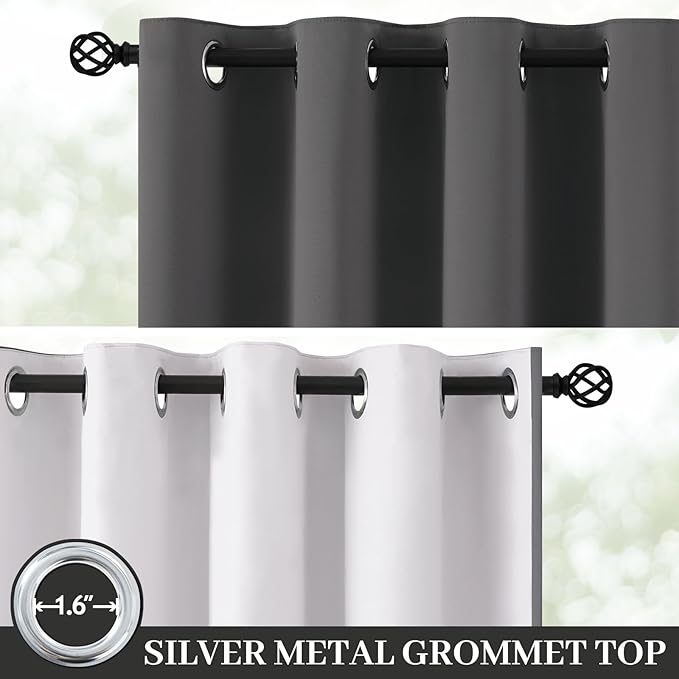 Yakamok 100% Blackout Curtain Panels 63 inches Cold and Light Blocking Drapes