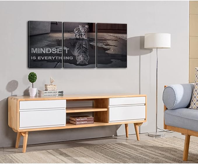 Mindset is Everything Motivational Wall Art, KAWAHONE Inspirational