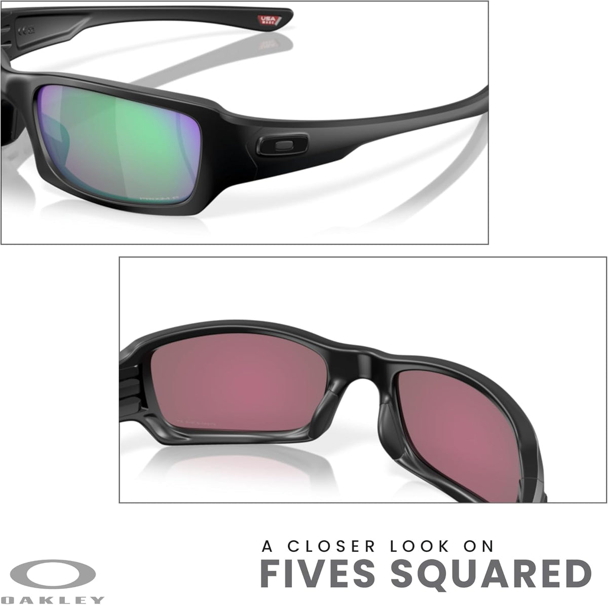 OAKLEY Fives Squared OO9238 Sunglasses For Men + BUNDLE Leash+ Bundle Accessory Leash Kit, Microfiber Pouch