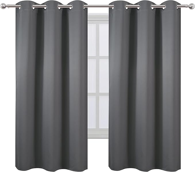 LEMOMO Frost Grey Blackout Curtains 40 x 63 Inch Length/Set of 2 Curtain