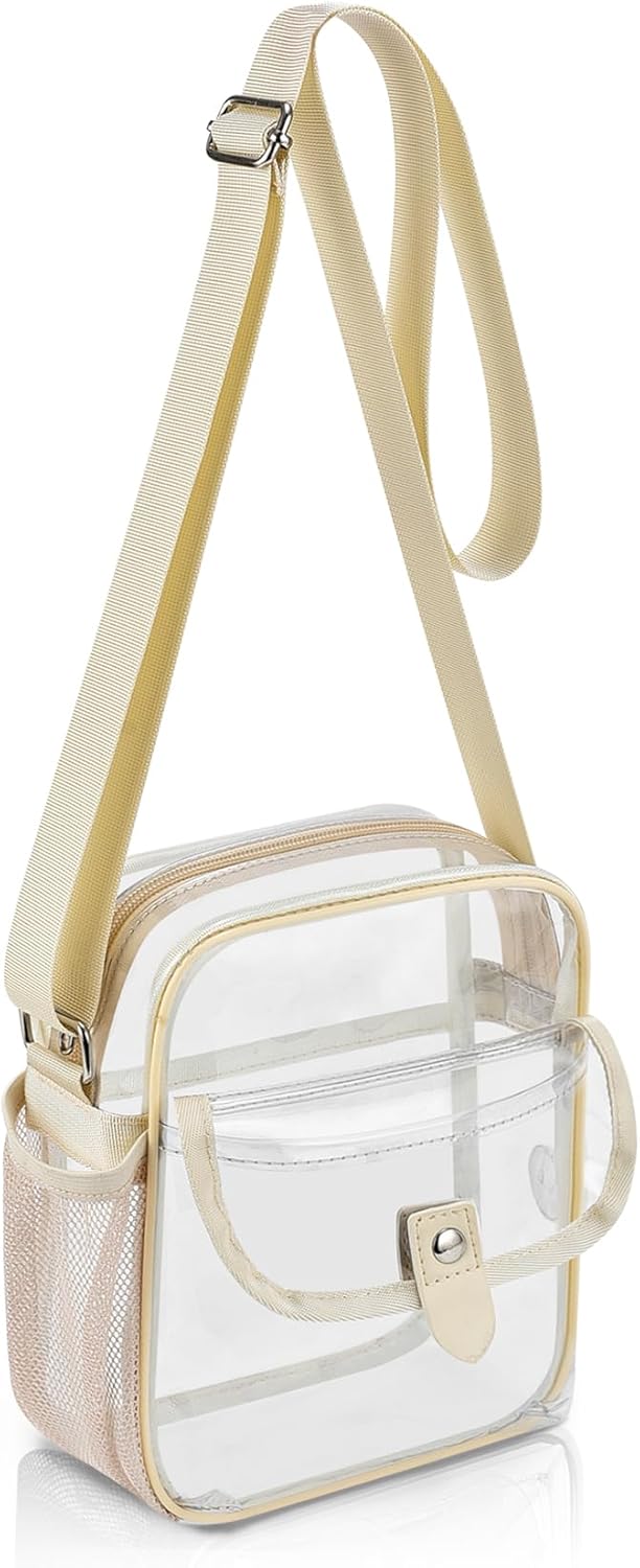 Spodears Clear Crossbody Bag - Perfect for Stadiums, Concerts & Festivals | Adjustable Strap & Bottle Holder