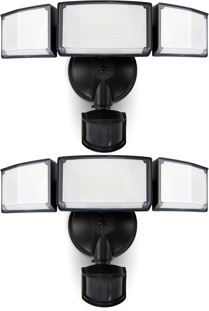 LUTEC 2 Pack 72W 7500LM LED Security Lights Motion Sensor Light Outdoor