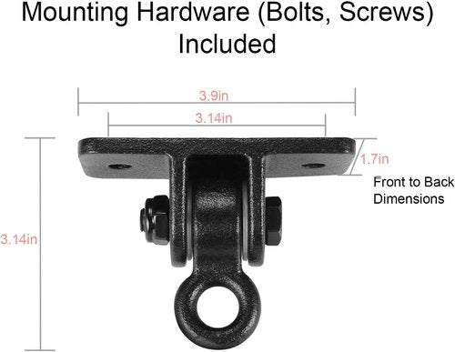 MDAIRC Heavy Duty Swing Set Brackets - Durable Hangers for Indoor/Outdoor Use | 2 Pack Black Hooks