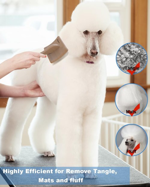 Dog Slicker Brush - Professional Grooming Tool for Large Doodles | Effortlessly Removes Tangles & Mats - 3.8"x3.2" Head
