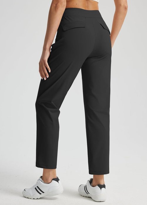 Libin Women's Golf Pants - High Waisted Stretchy Travel Dress Pants with Zipper Pockets | Lightweight Straight Leg