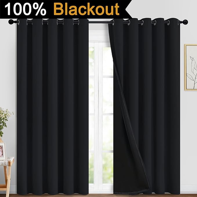 Yakamok 84 Inch Length 100% Blackout Curtains
