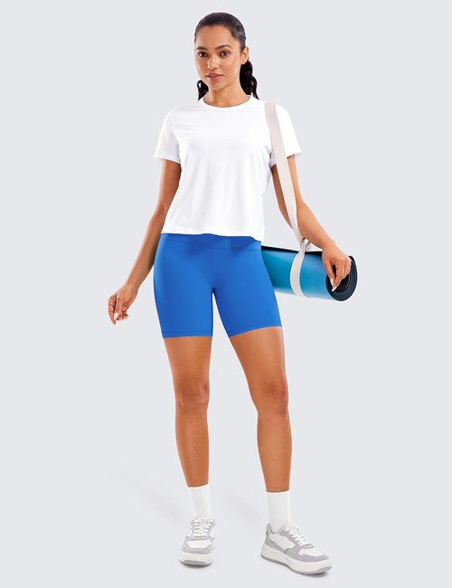 CRZ YOGA ButterLuxe Biker Shorts - High Waisted Spandex for Women | 6" Length for Workout & Running