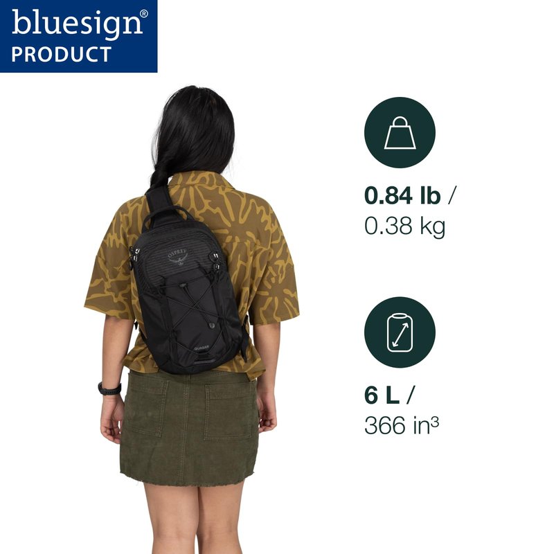 Osprey Quasar Shoulder Sling Bag - Everyday Crossbody Backpack with Laptop Sleeve, Bottle Pocket, & Phone Pocket, Black