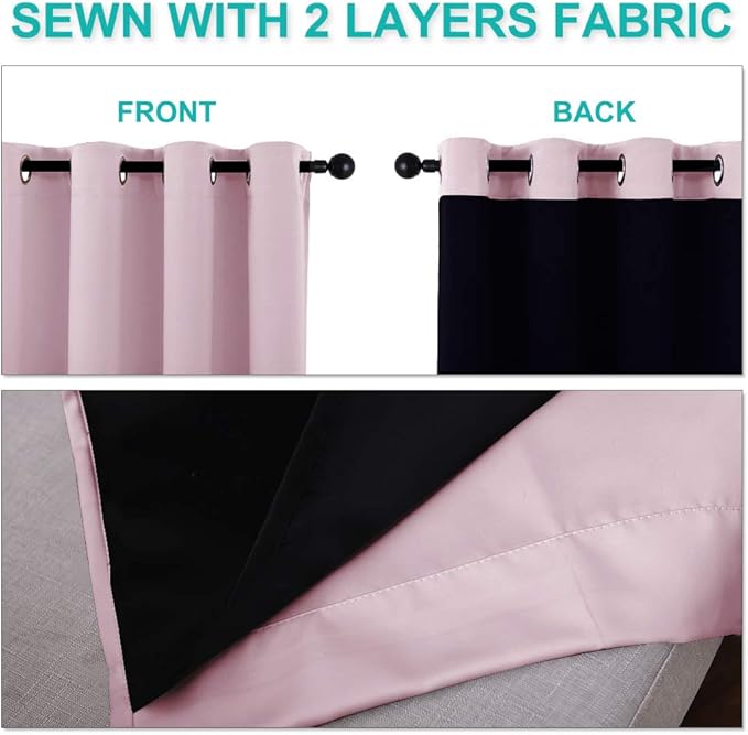 NICETOWN 100% Blackout Window Curtain Panels, Heat and Cold Blocking Drapes