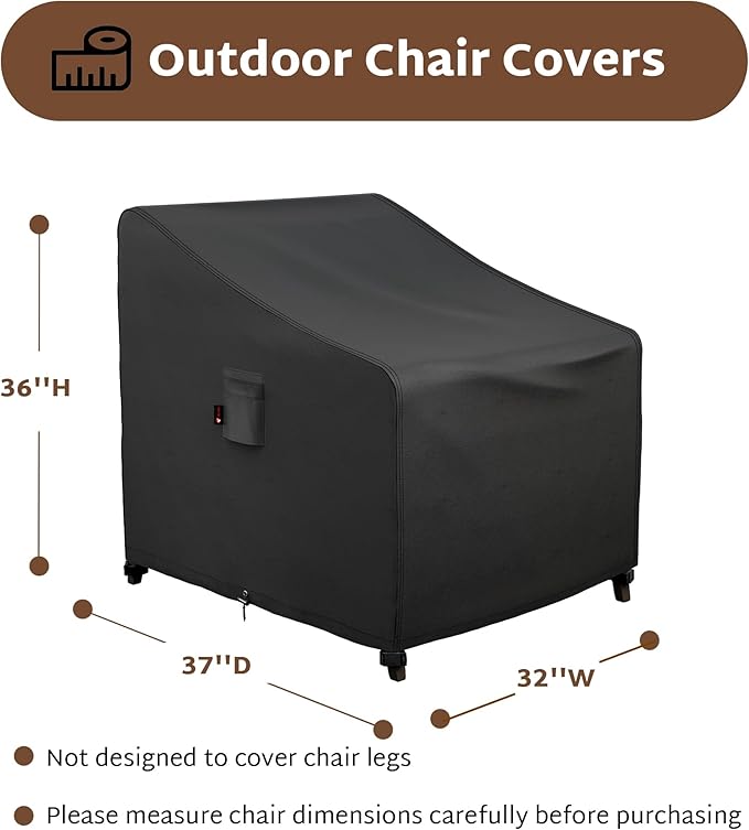 iBirdie Waterproof Outdoor Chair Covers 32 x 37 x 36 inch 2 Pack Patio Furniture Covers
