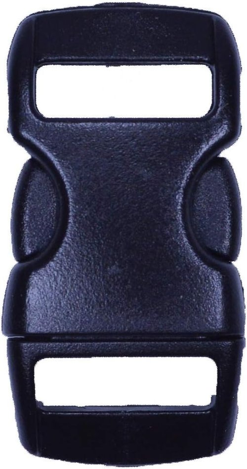 BORED? PARACORD! Contoured Side Release Black Plastic Buckle – Multiple Sizes and Quantity