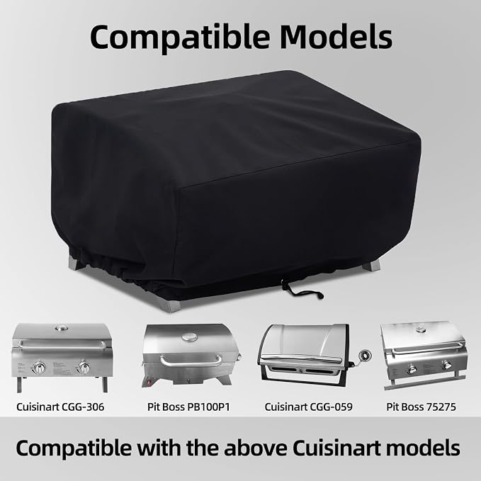 NOELIFE 24 Inch Tabletop Grill Cover for Cuisinart CGG-306/CGG-059, Blackstone 22 inch Table top Griddle, Royal Gourmet PD1301R, Waterproof & Windproof Outdoor BBQ Grilling Accessories (Cover Only)