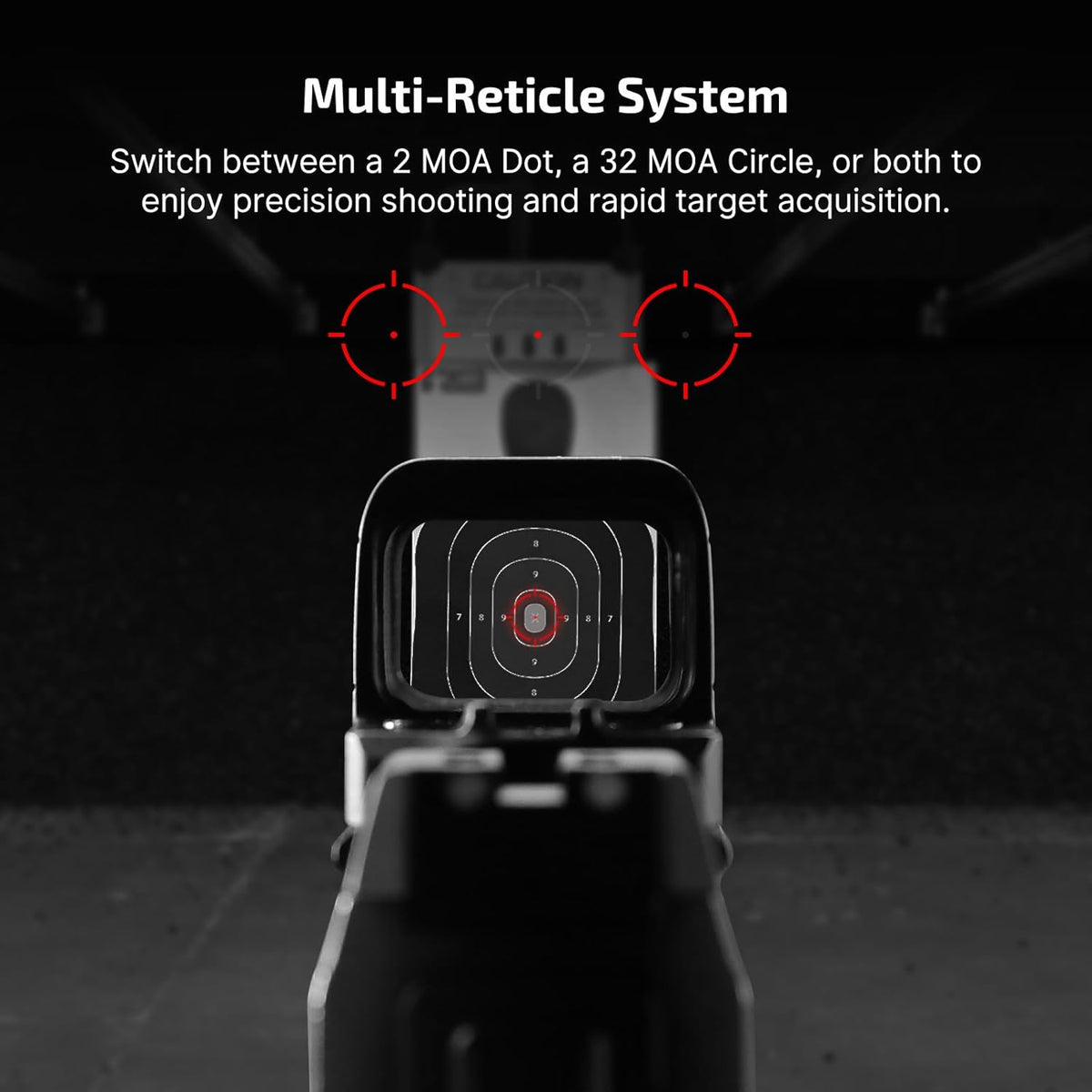 OSIGHT SE 6 MOA Green Dot Micro Sight - Multi-Reticle Enclosed Design with Charging Cover
