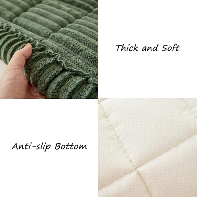 Couch Cover for Dogs Washable, Fuzzy Pet Couch Covers for 3 Cushion Sofa Pet Friendly, Non Slip Sofa Cover (Green, 27.6" x 70.9"/70 x 180cm)