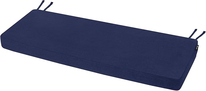 Favoyard Outdoor Bench Cushion 36 x 14 Inch Rainproof Patio Furniture Cushions 3-Year Color Fastness Garden Settee Porch Pads with Ties, Blue