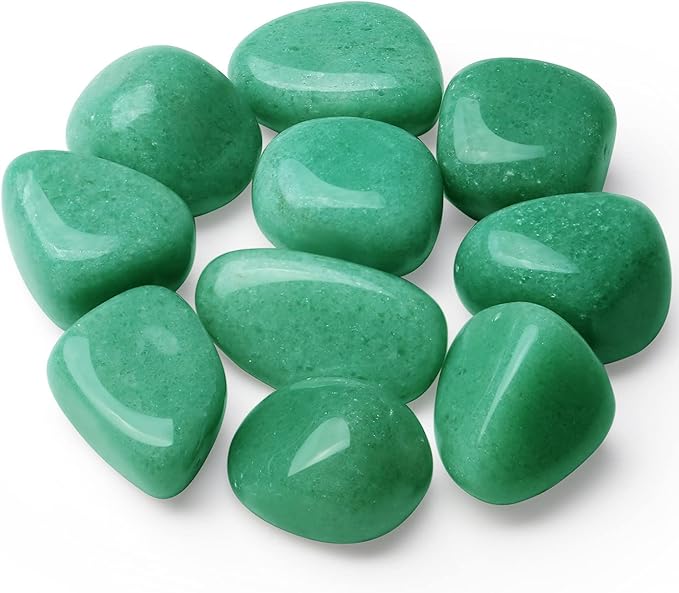 QINJIEJIE Crystals Green Aventurine (1000+ Carats) Polished Stone 0.6-1" Natural Irregular Stone Tumbled Reiki Healing Crystal Decoration Bulk 0.45 LB 200G