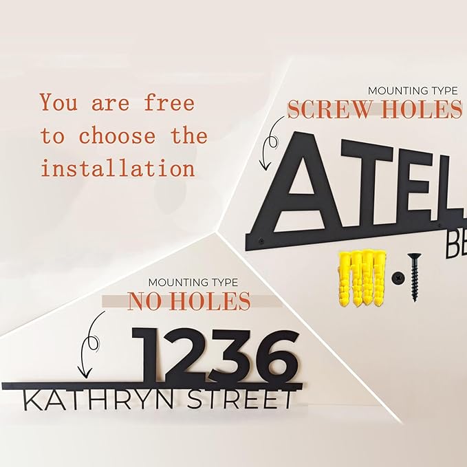 Large House Numbers for Outside,Custom House Number Sign,Personalized Modern Address Numbers for House,Metal Address Signs for Houses,Home Address Signs for Yard,House Numbers for Outside Plaque