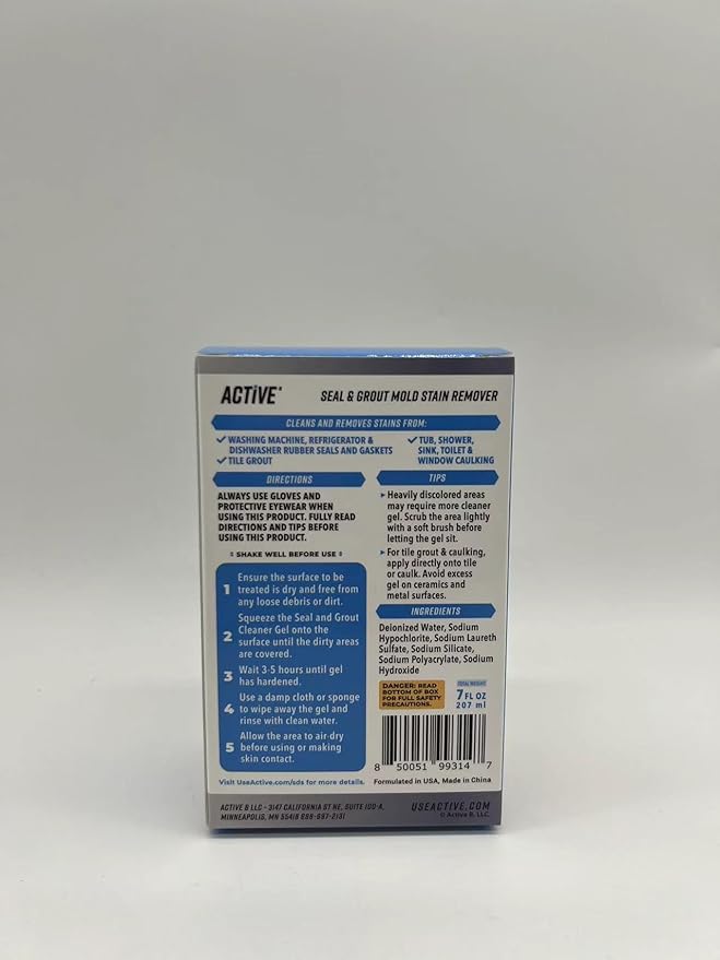 ACTIVE Mold Stain Remover Gel and Appliance Cleaner Wipes - Includes 7oz Mold Stain Remover and 24pk Appliance Surface Cleaning Wipes