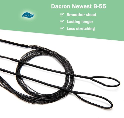 Deerseeker Archery Bow String Replacement - Dacron Bowstring with Finger Protector & Nock Points | 12-16 Strands for 48-70 Inch Recurve & Longbow