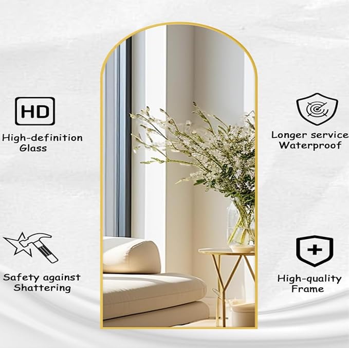 Rowjut Floor Full Length Mirror, Arched Mirrors Full Length 81"x41"