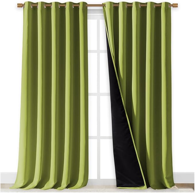 NICETOWN Full Shading Curtains for Windows, Fresh Green, 70 inches W x 95